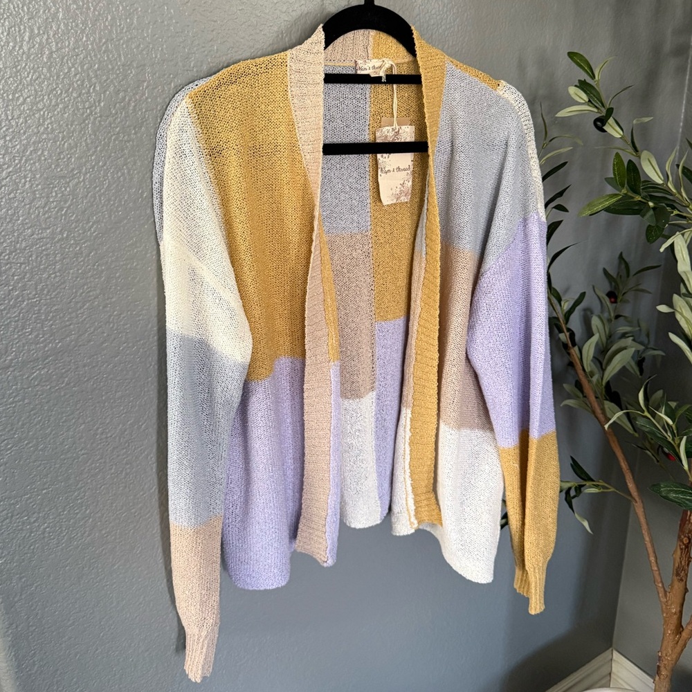 Hem & Thread Colorblock Cardigan Sweater
